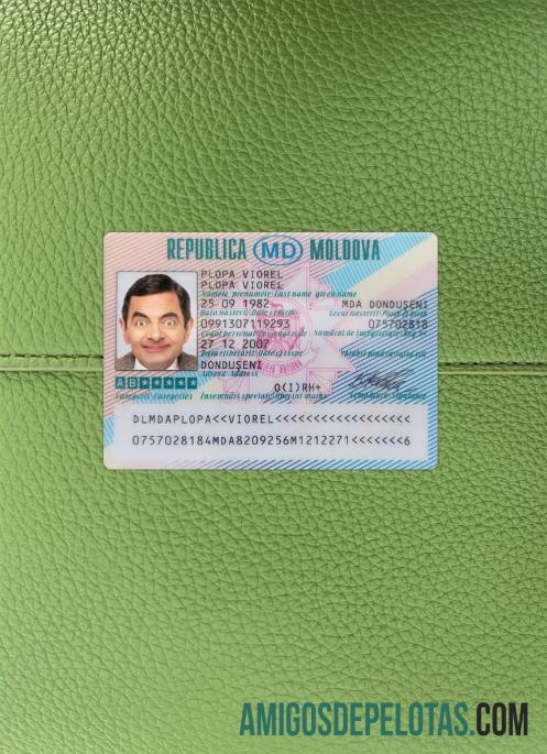 Carteira de habilitação da Moldávia fotolook frente baixar para verificação